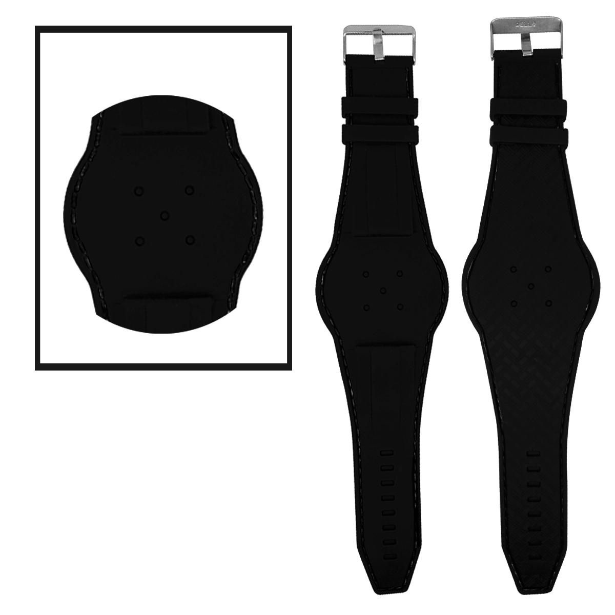 2247.24.101-PULSO SILICONA ENTERIZO NEGRO H/NEGRO#24