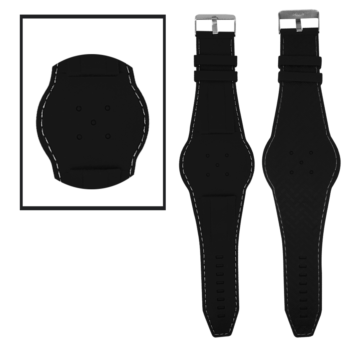 2247.24.122-PULSO SILICONA ENTERIZO NEGRO H/BLANC#24