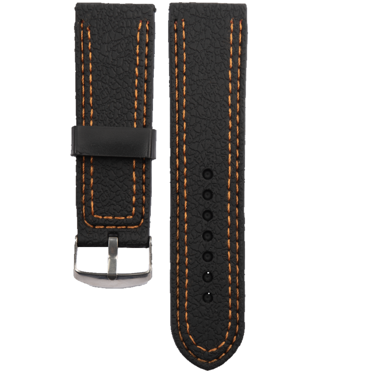 2265A.26.119-PULSO SILICONA NEGRO HILO NARANJA #26