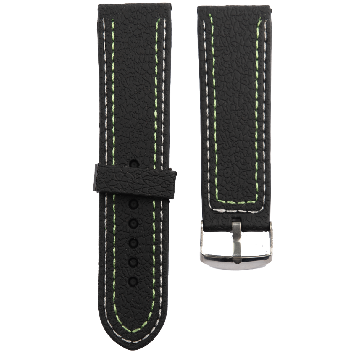 2265A.26.121-PULSO SILICONA NEGRO HILO VERDE #26