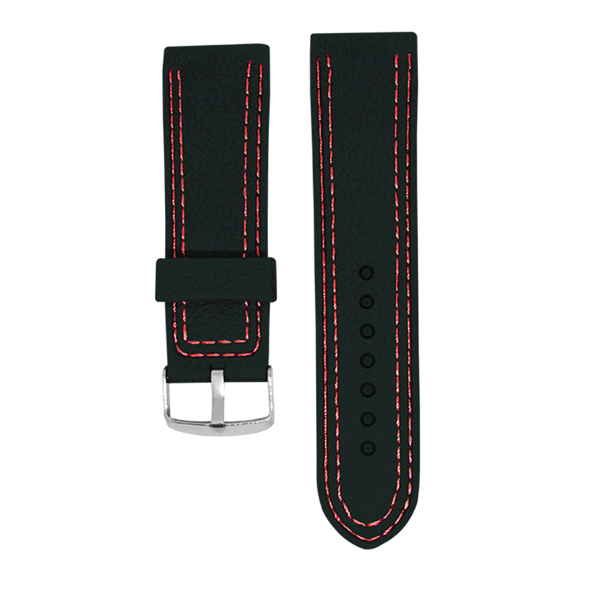 2290.24.106-PULSO SILICONA NEGRO 2 COST. H/ROJO#24