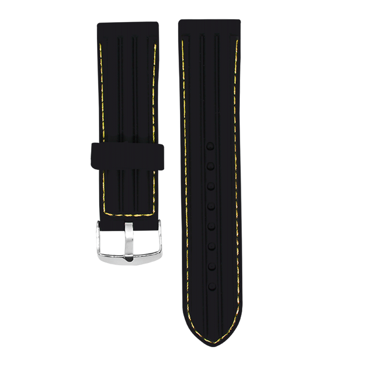 2314.24.110-PULSO SILICONA NEGRO COSIDO H/AMAR.#24