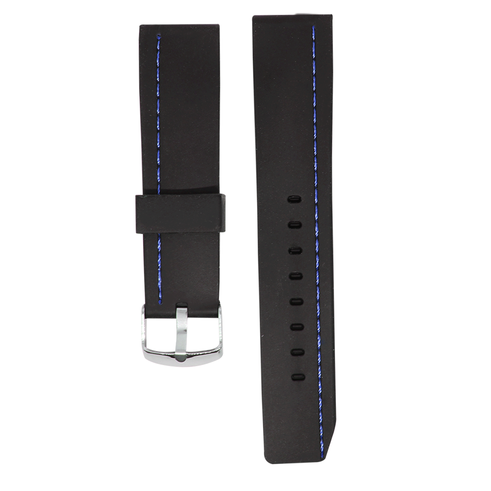 2344.22.116-PULSO SILICONA NEGRO COSIDO H/AZUL.#22