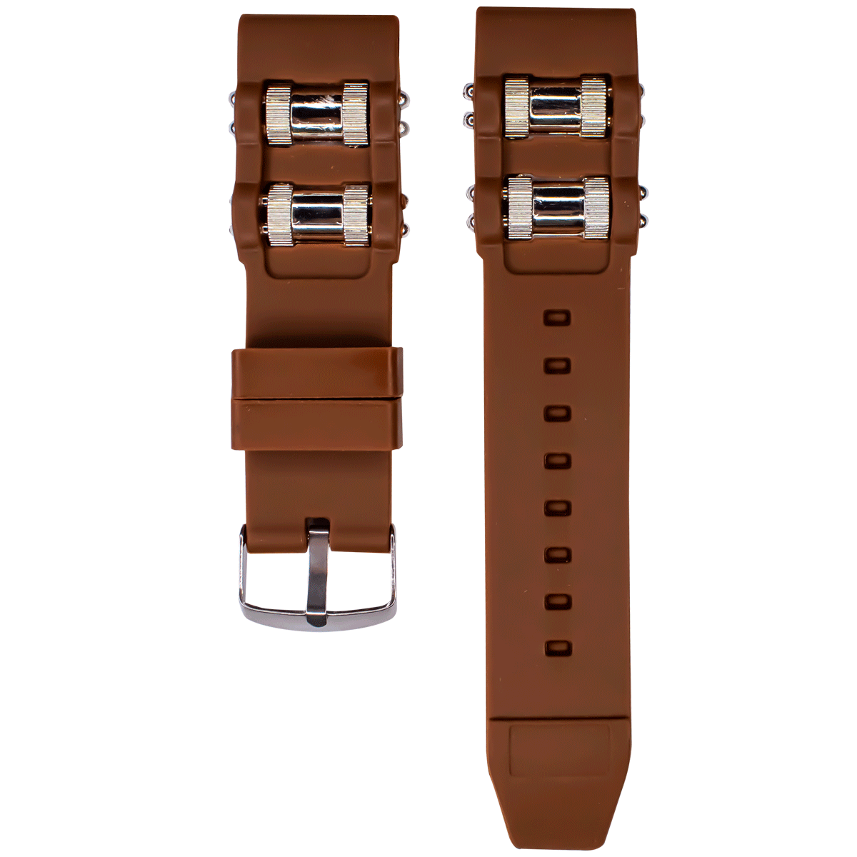 2346AS.22.2-PULSO SILICONA MARRON APLIQUE PLATEA #22