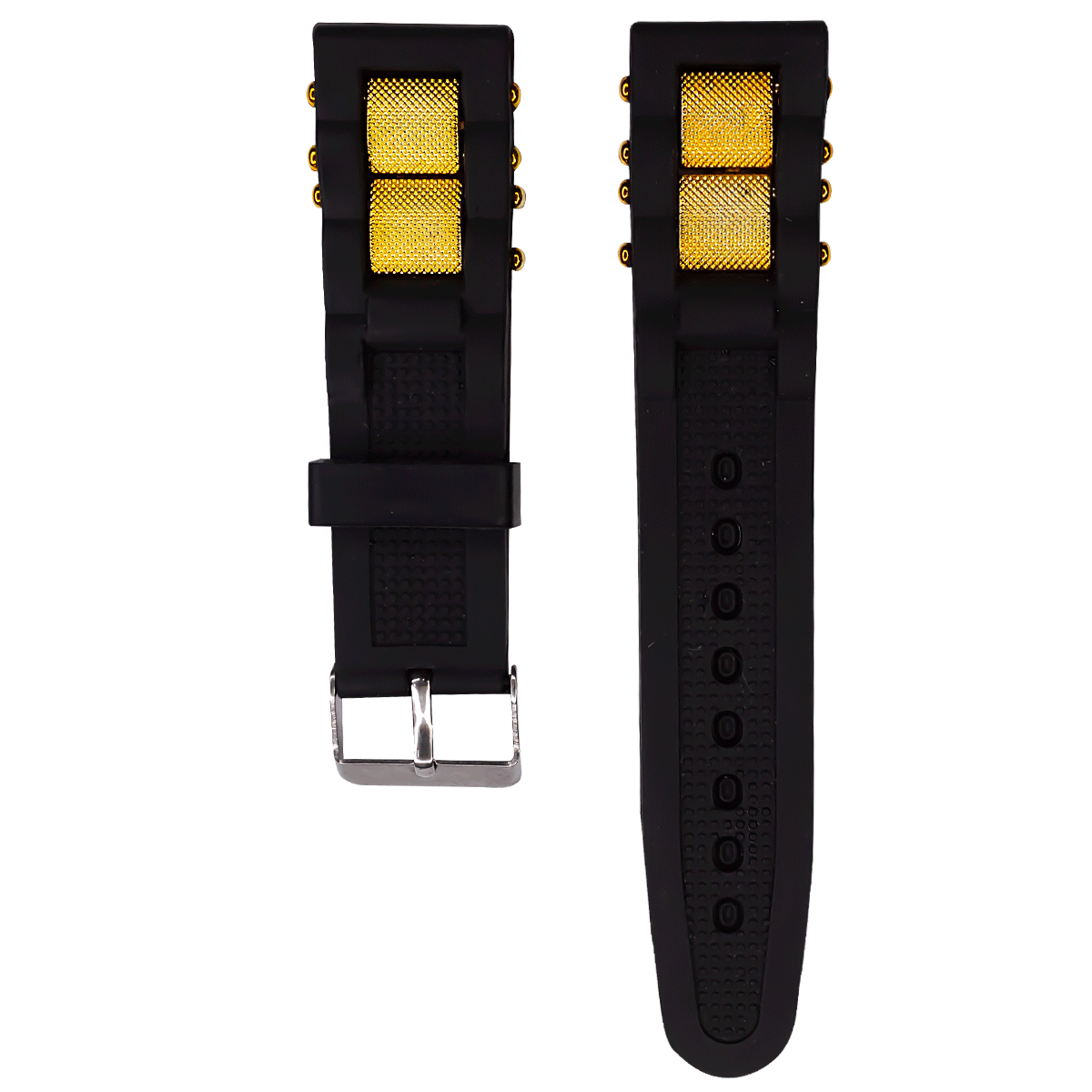 2346G.22.1-PULSO SILICONA NEGRO APLIQUE DORADO #22