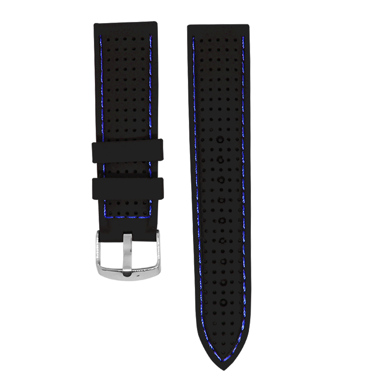 2347.18.116-PULSO SILICONA NEGRO COSIDO H/AZUL#18