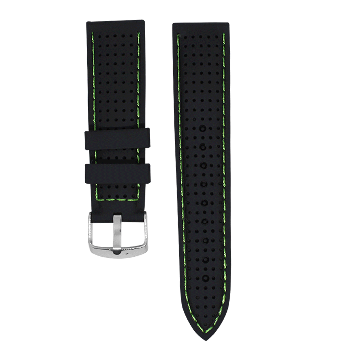 2347.18.121-PULSO SILICONA NEGRO COSIDO H/VERDE#18