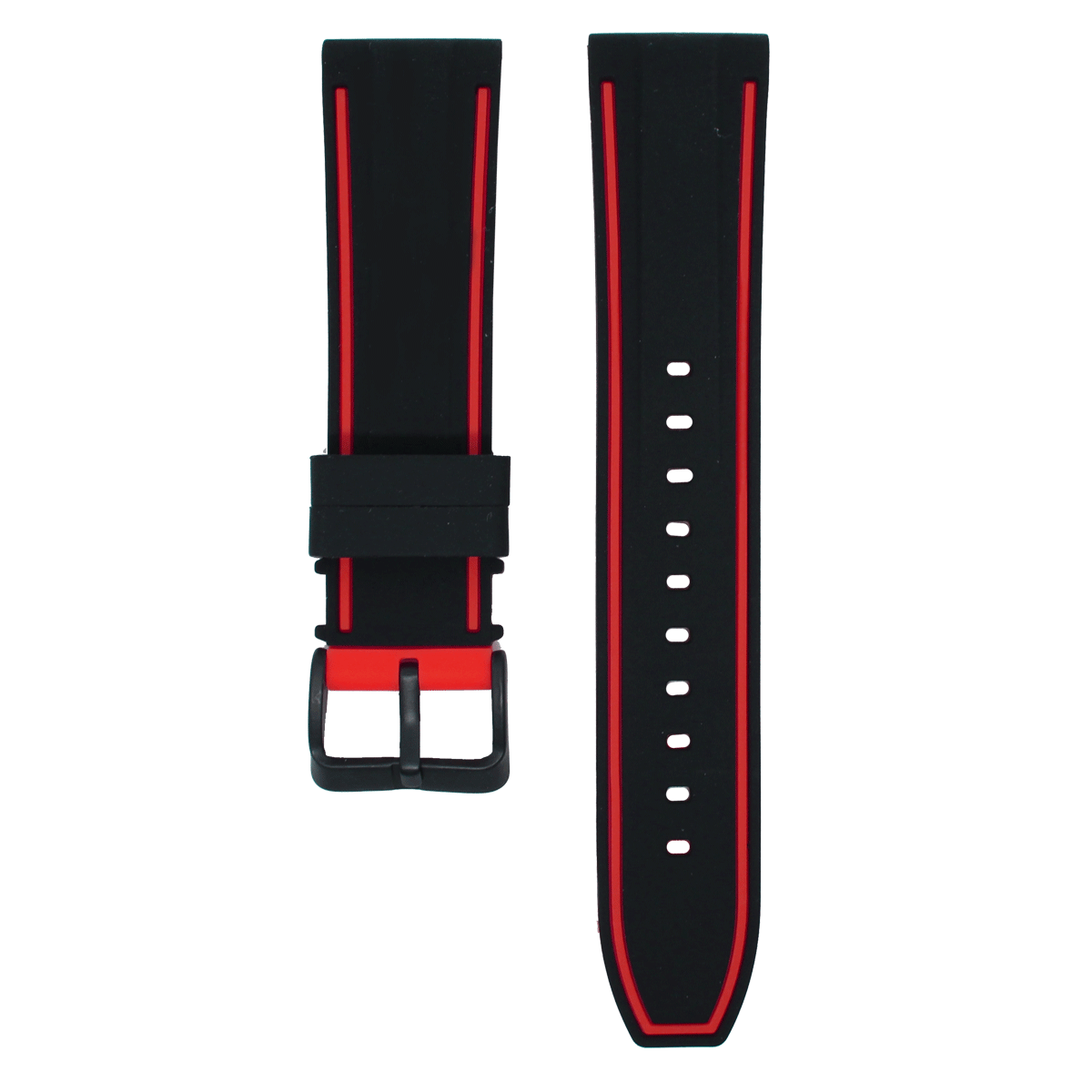 501BK.20.0106-PULSO SILICONA NEGRO ROJO #20