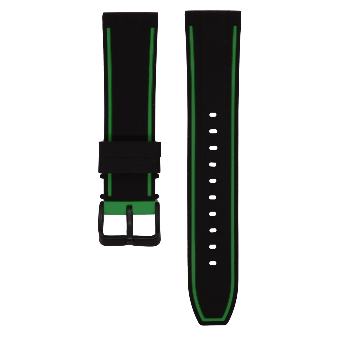 501BK.20.0111-PULSO SILICONA NEGRO VERDE #20
