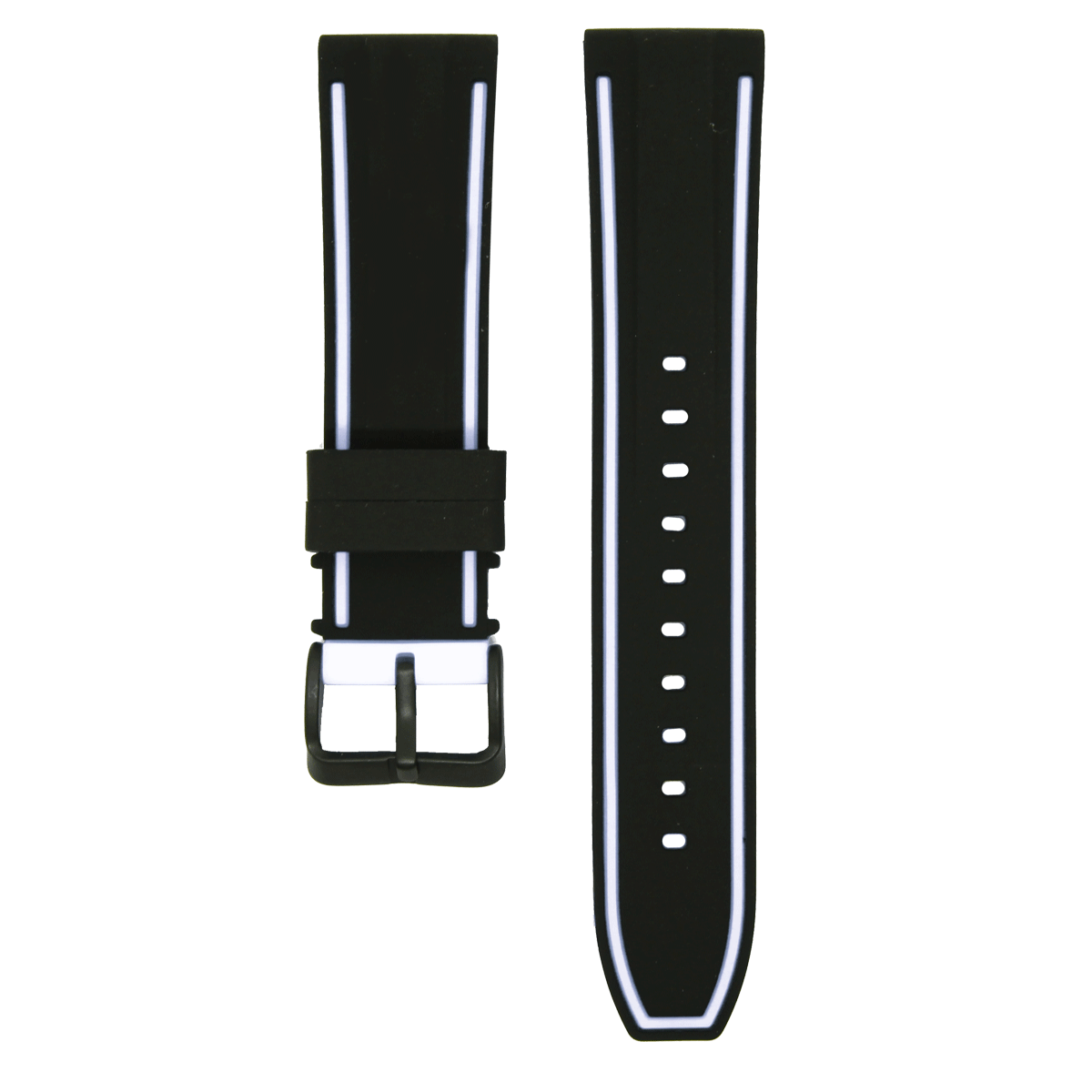 501BK.20.0122-PULSO SILICONA NEGRO BLANCO #20