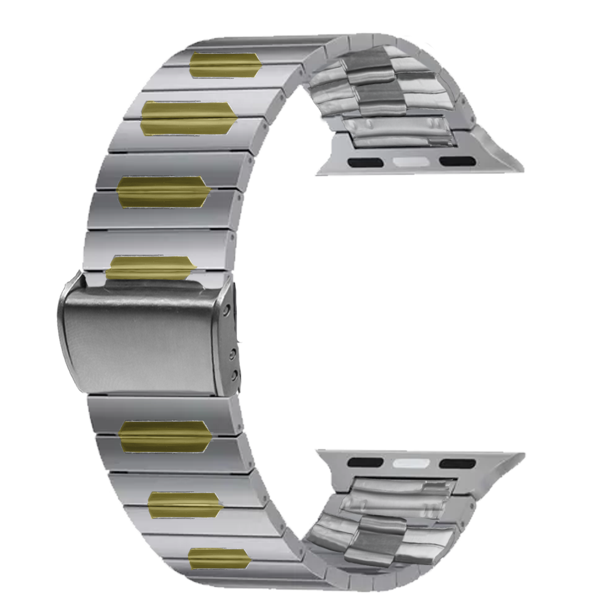 HWSG.22X35-PULSO ACERO BICOLOR DORADO # 22X35 MM