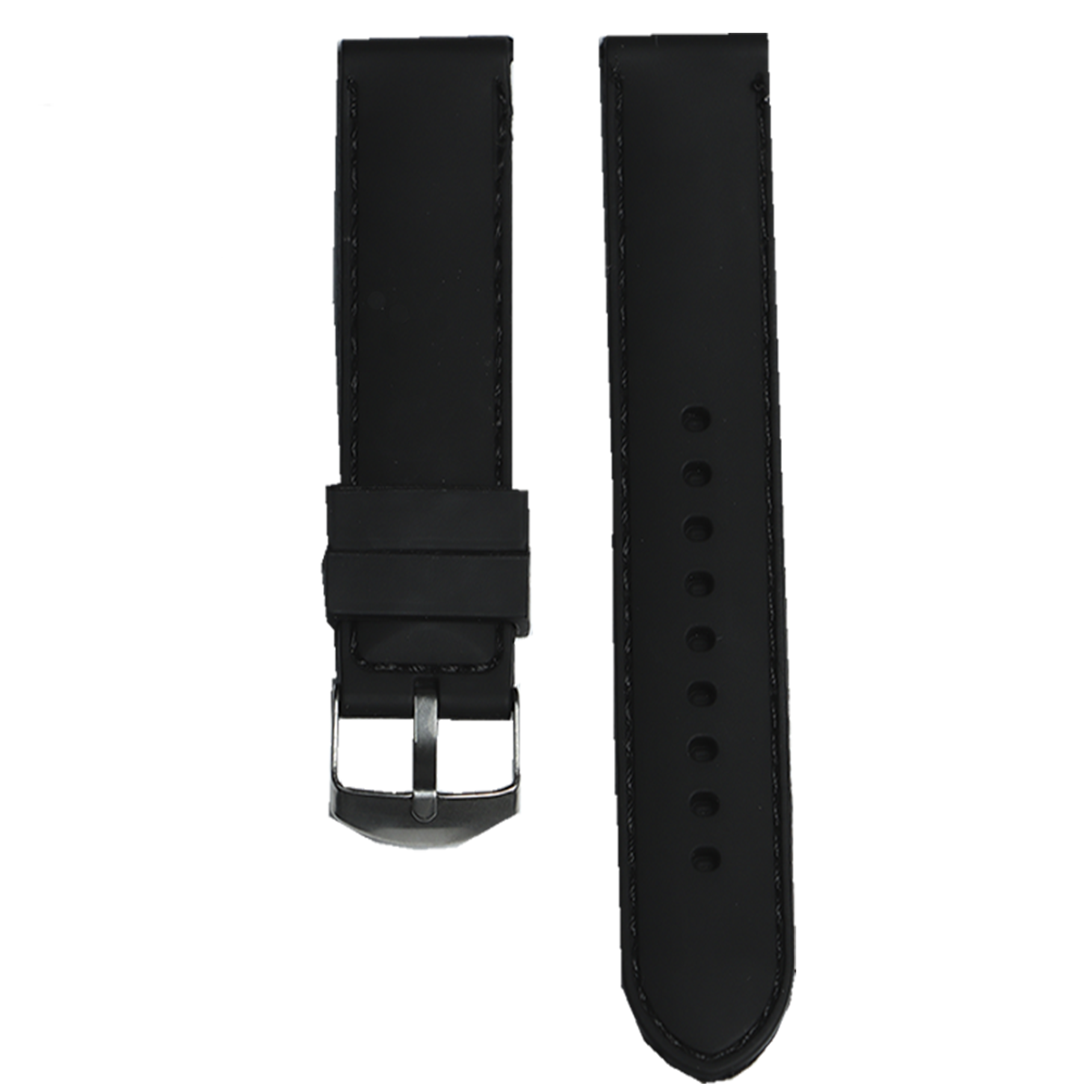 MS14.20.101-PULSO PEGASO SILICONA NEGRO H. NEGRO LISO  #20