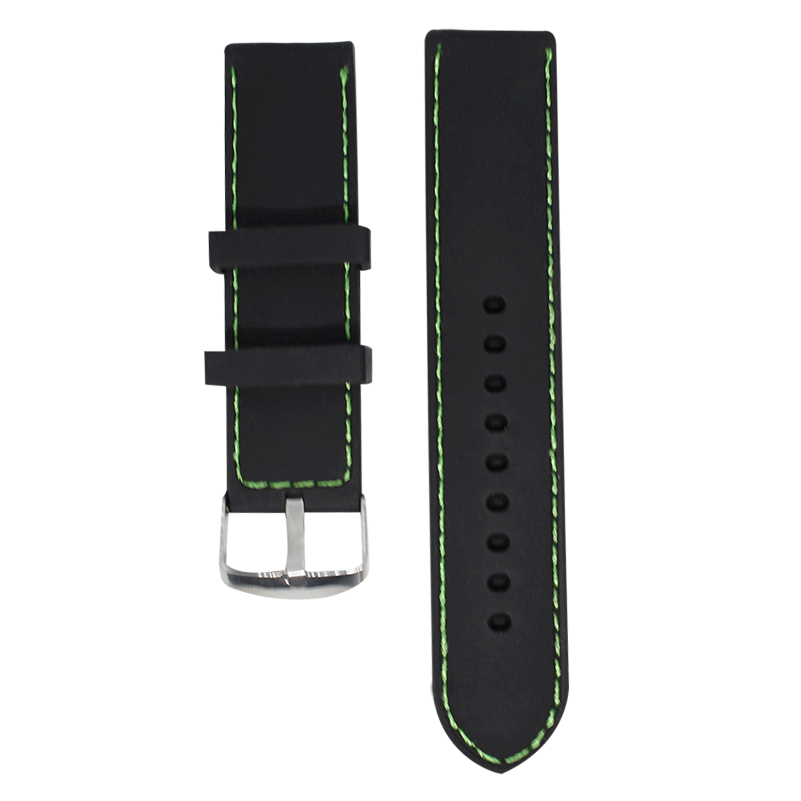 MS14.20.121-PULSO PEGASO SILICONA NEGRO COSIDO H/VERDE#20