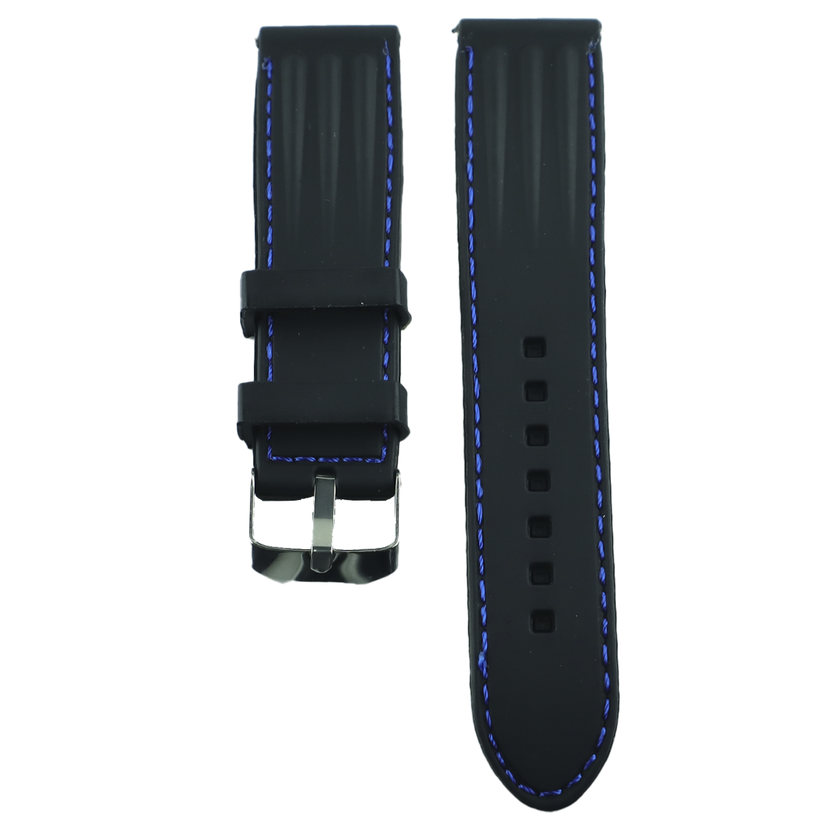 MS24.22.116-PULSO PEGASO SILICONA NEG./AZUL O. #22