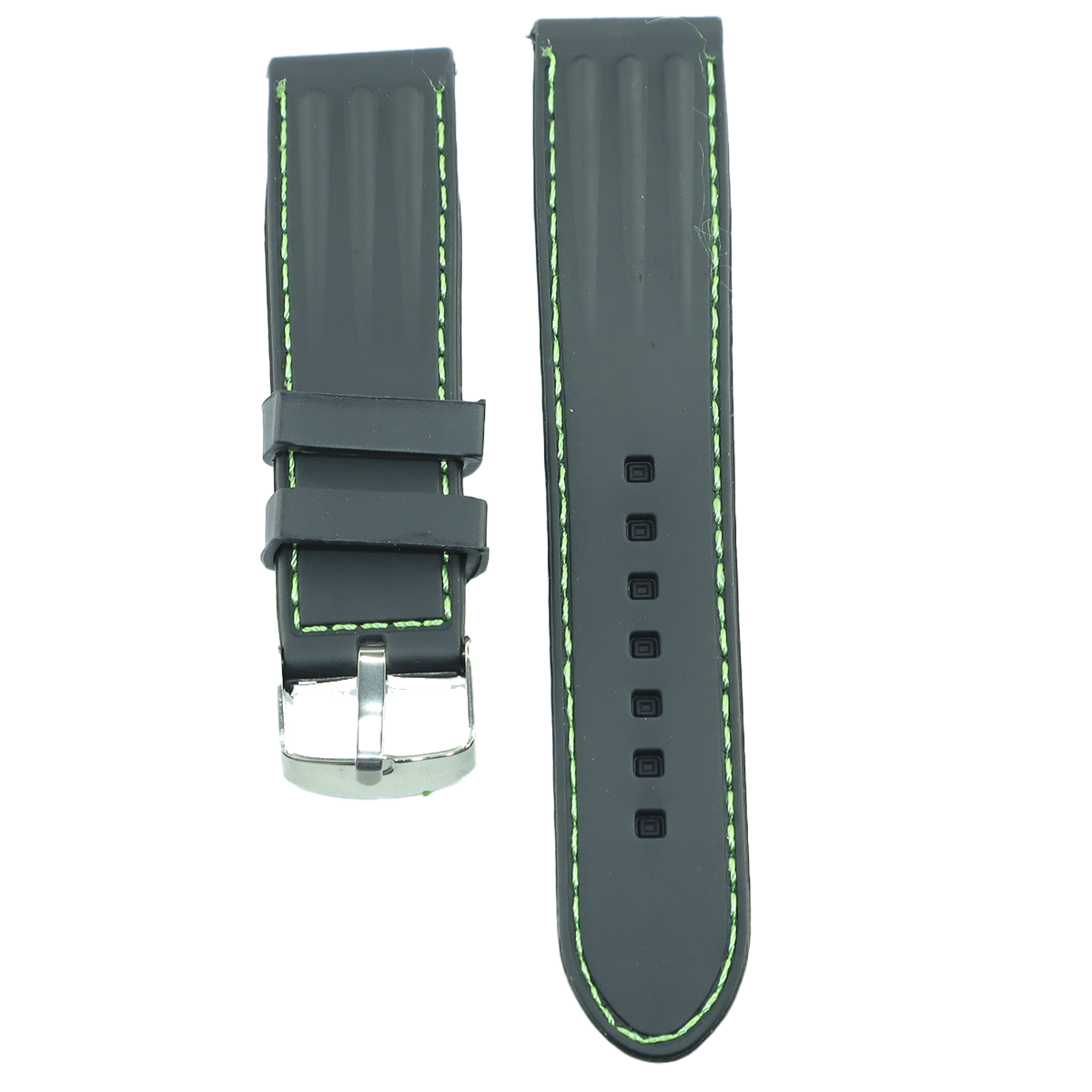 MS24.22.121-PULSO PEGASO SILICONA NEG./HVERDE #22