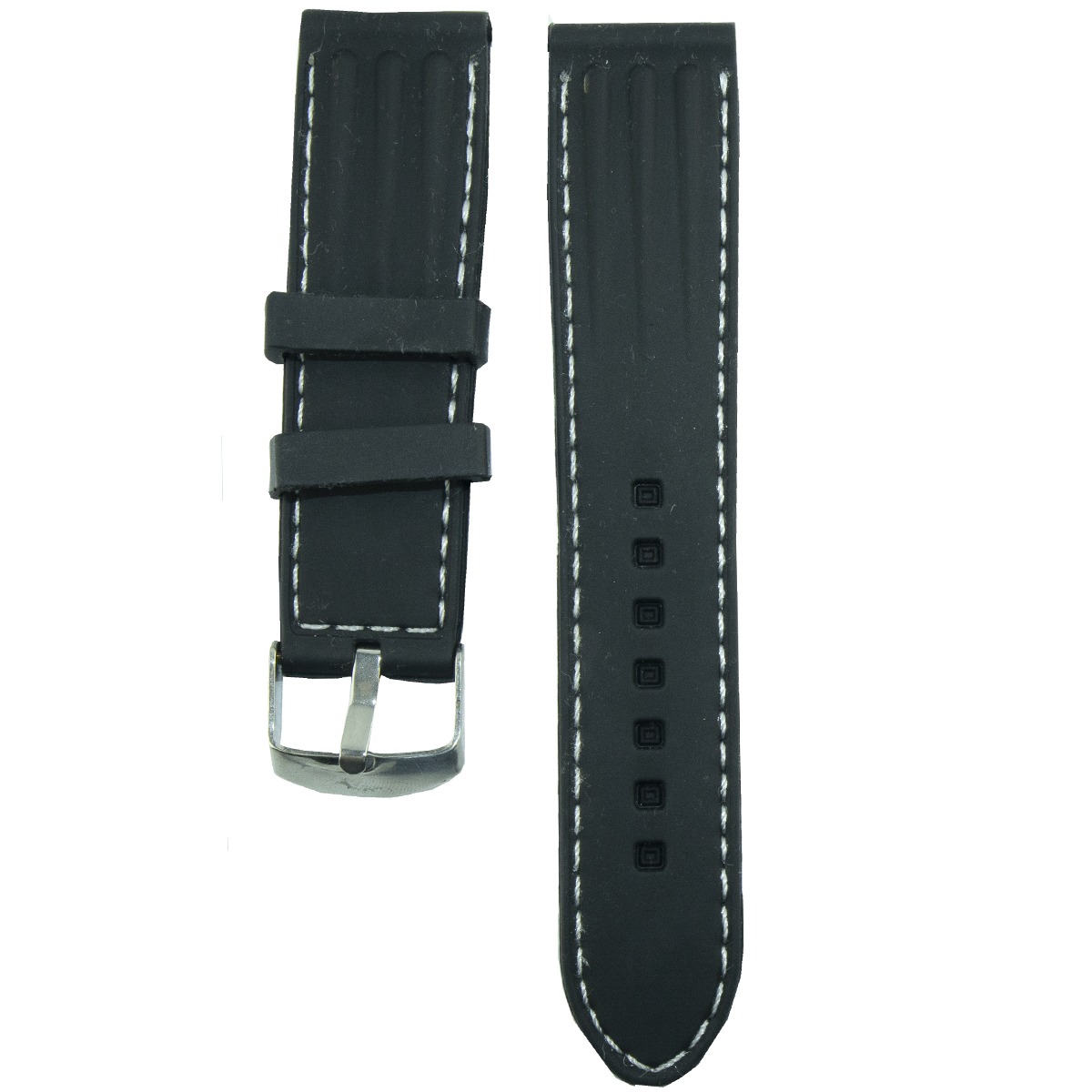 MS24.22.122-PULSO SILICONA NEGRO HILO BLANCO #22