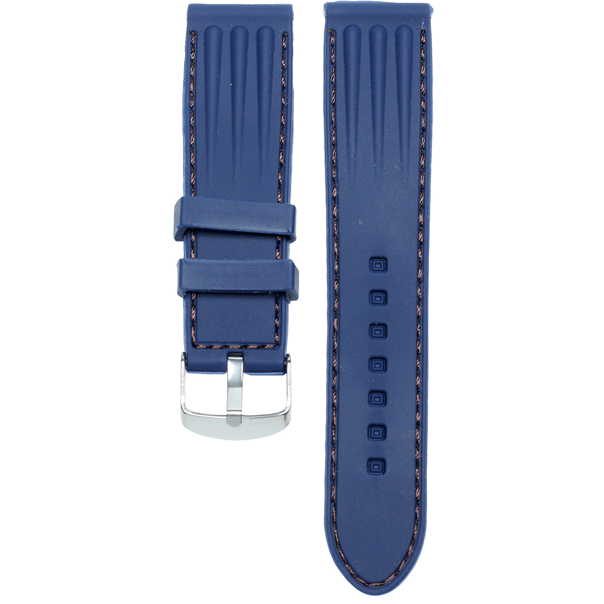 MS24.22.1602-PULSO SILICONA AZUL O. HILO MARRON #22