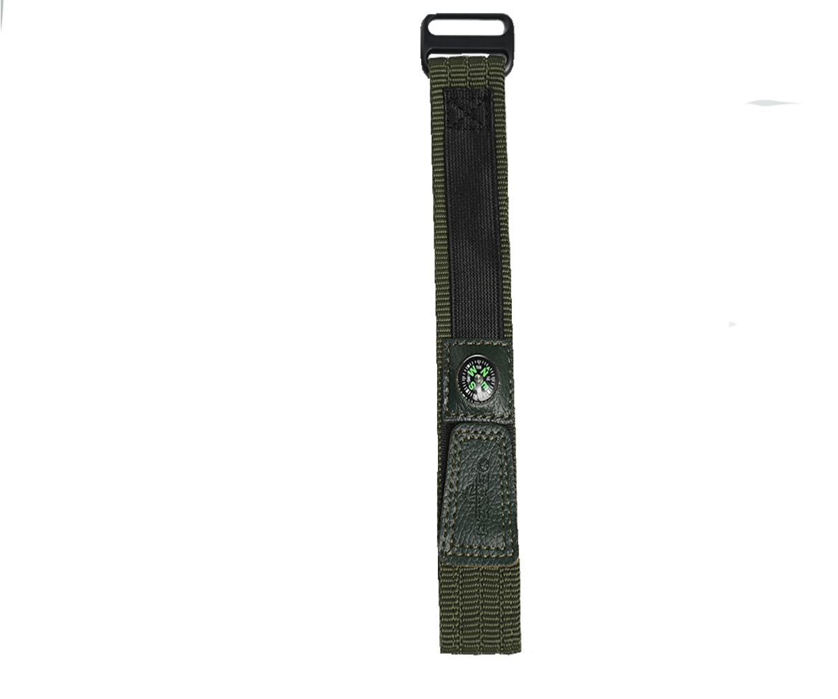 NL346.20.1111-PULSO NYLON VERDE MILITAR BRUJULA #20