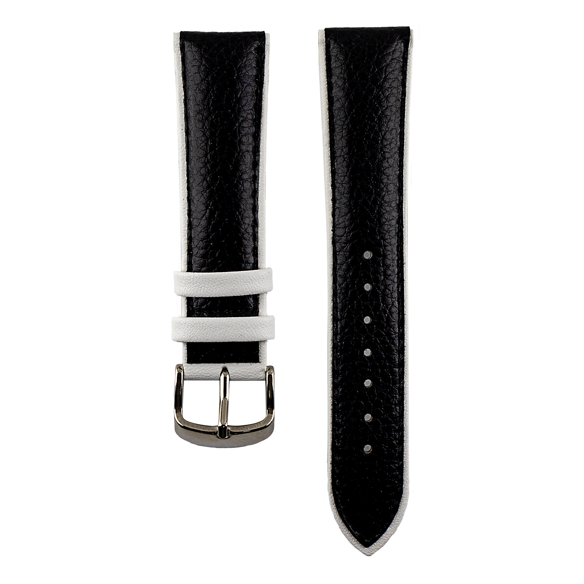 P004S.20.122-PULSO PEGASO CUERO NEGRO BLANCO #20