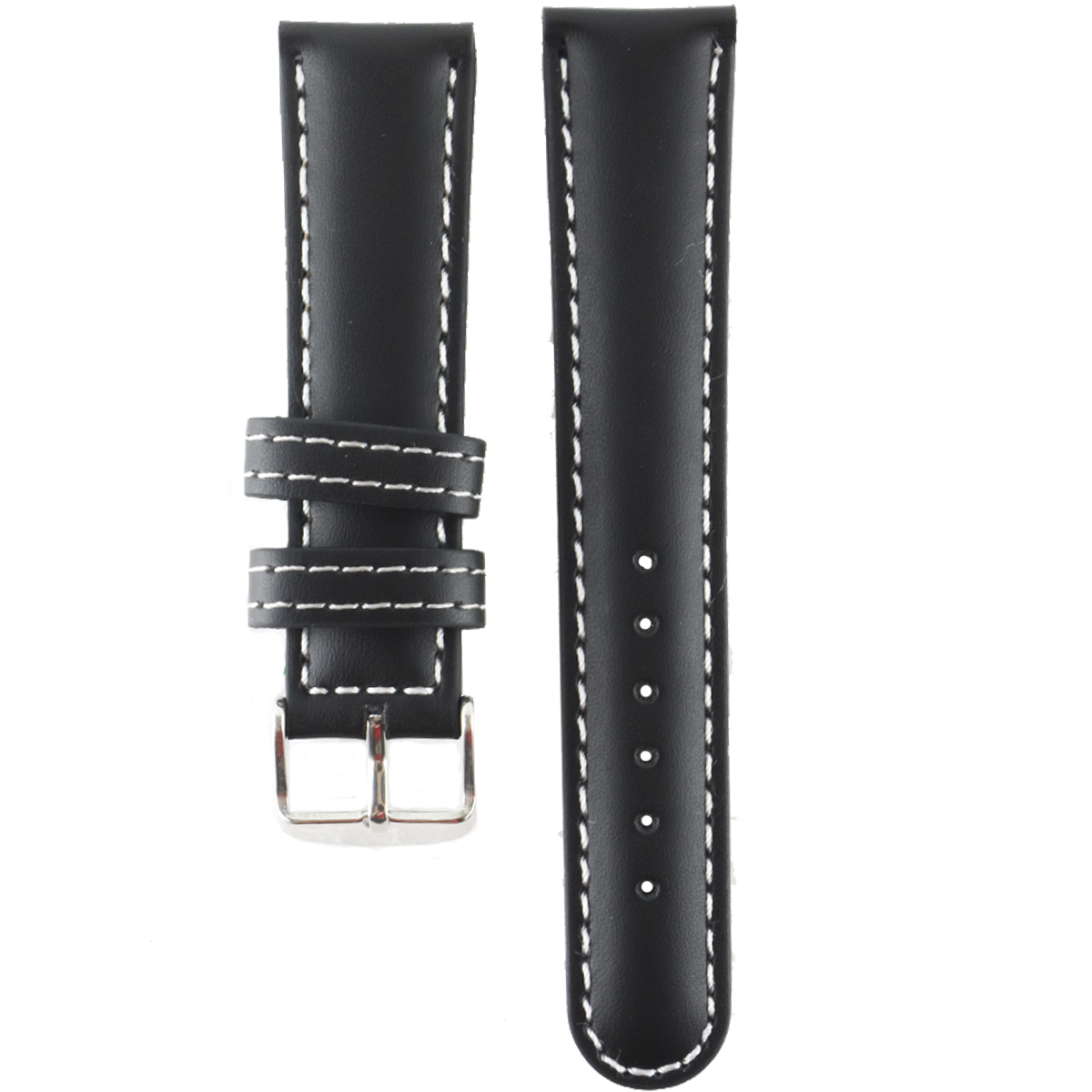 P025SC.14.122-PULSO PEGASO CUERO NEGRA PISA PULSO ANCHO HILO BLANCO #14