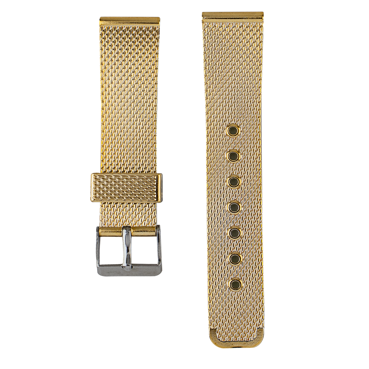 P3304S.14.17-PULSO PVC ORO ROSA HEBILLA PLATEADA#14