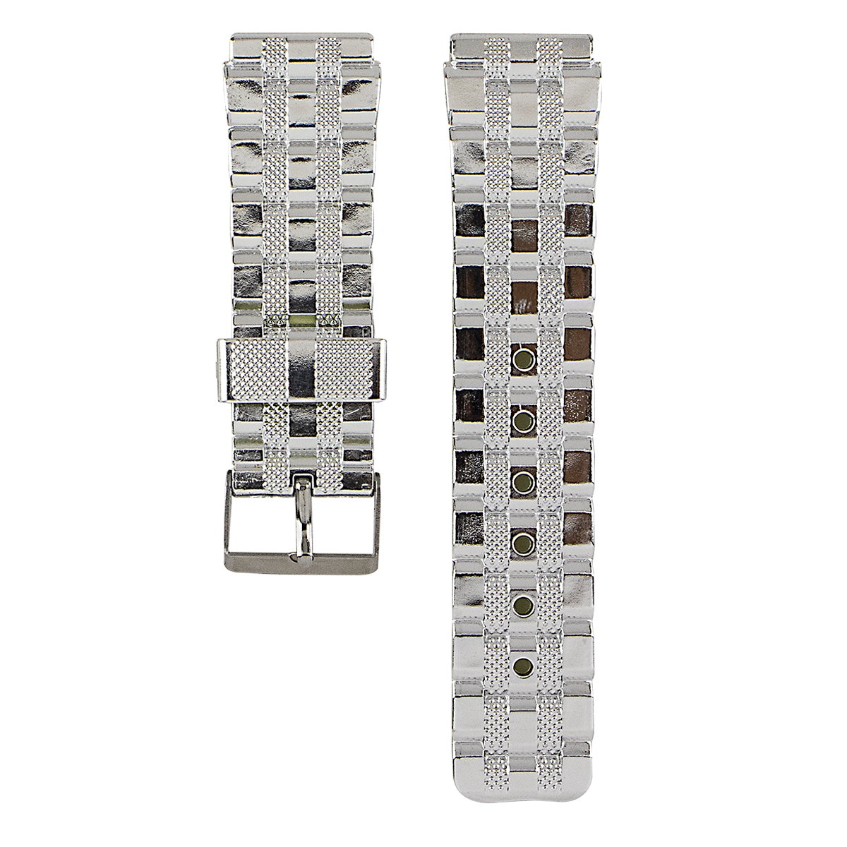 P3343S.22.7-PULSO PVC PLATEADA HEBILLA PLATEADA #22