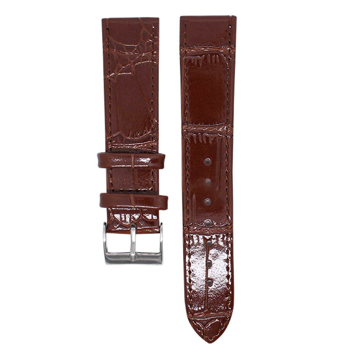 Q012S.18.202-PULSO QELLO CUERO CHAROL PLANO MARRON#18