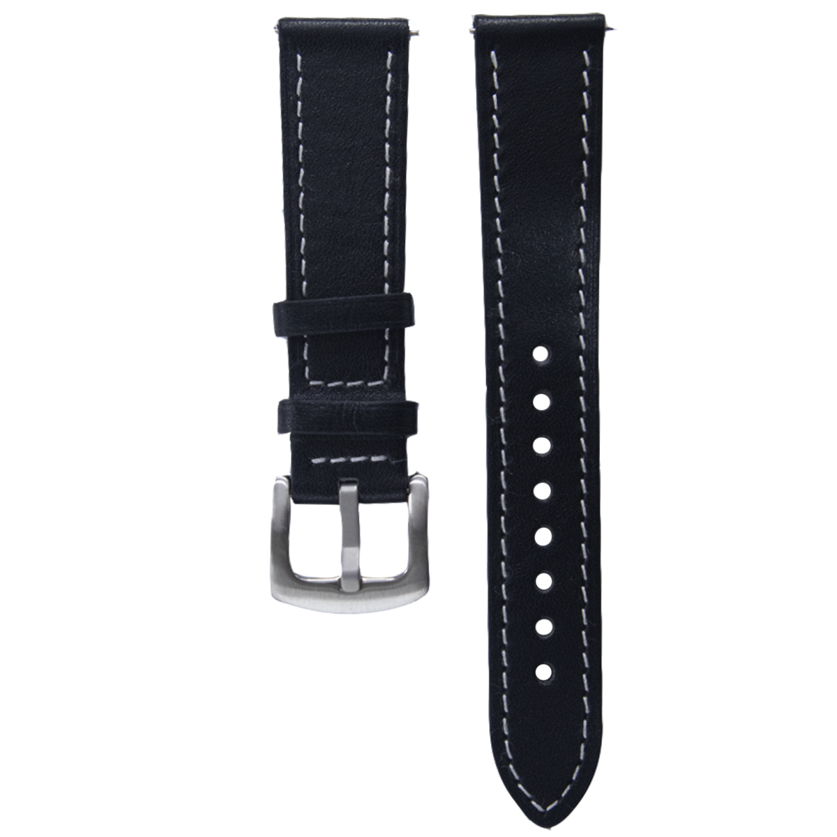 Q016SC.14.122-PULSO PEGASO CUERO PLANO NEGRO H. BLANCO # 14