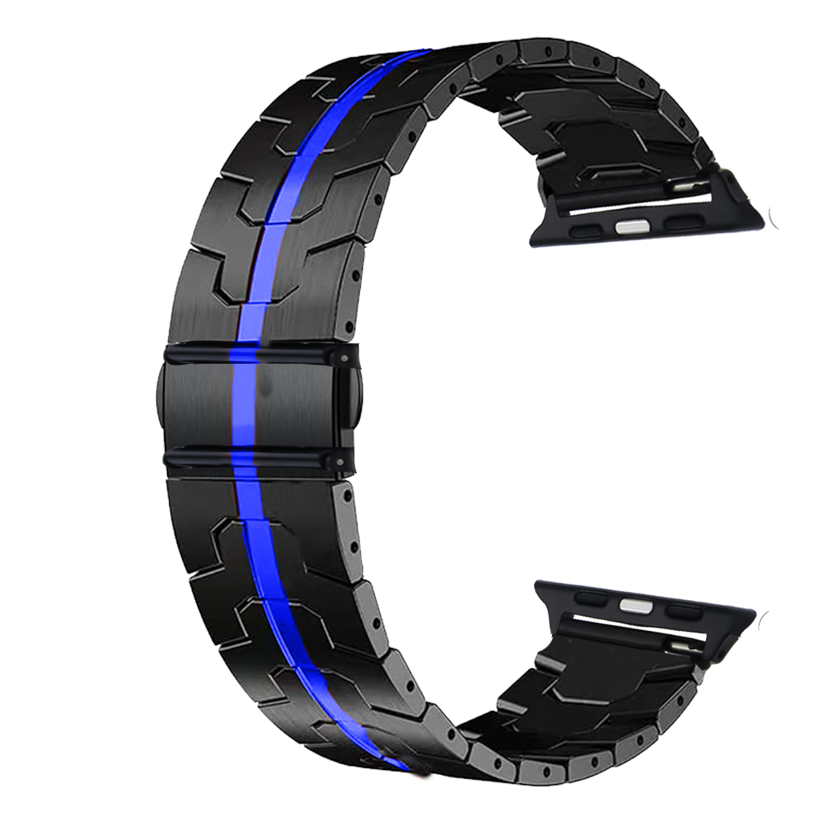 SABK9.22X35-PULSO ACERO PAVONADO FRANJA AZUL T. # 22X35 MM