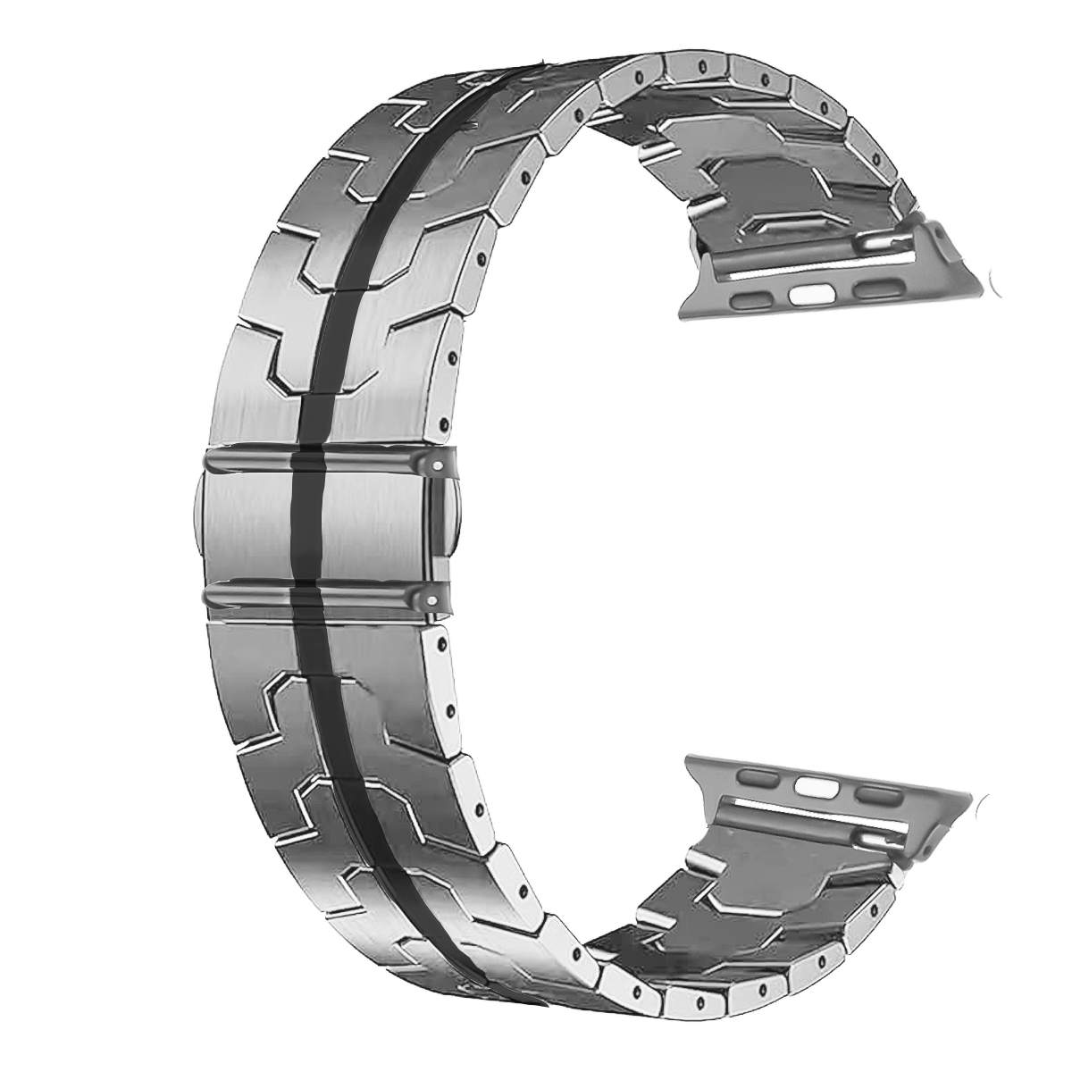 SAS1.22X35-PULSO ACERO FRANJA NEGRA # 22X35 MM