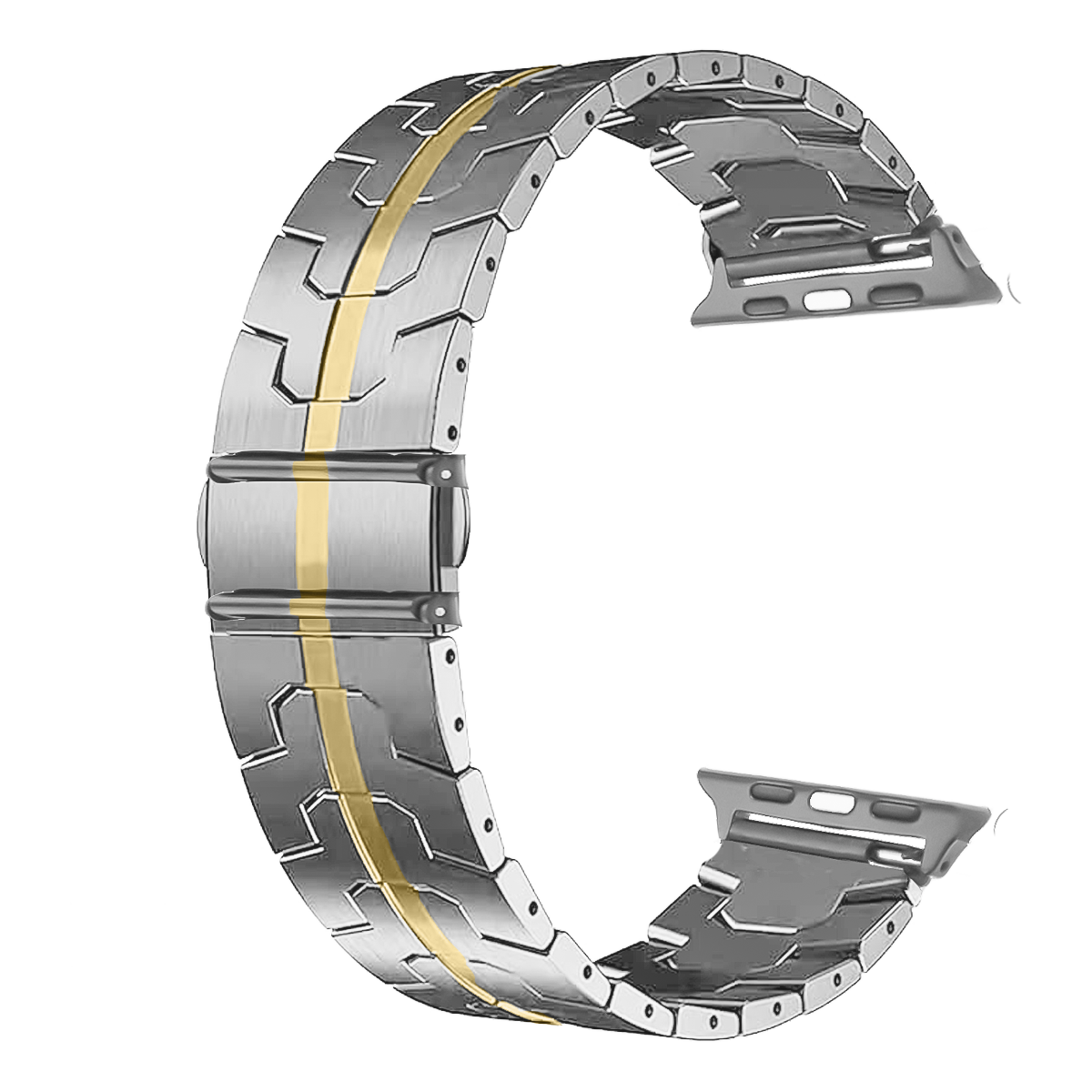 SAS18.22X35-PULSO ACERO FRANJA DORADA # 22X35