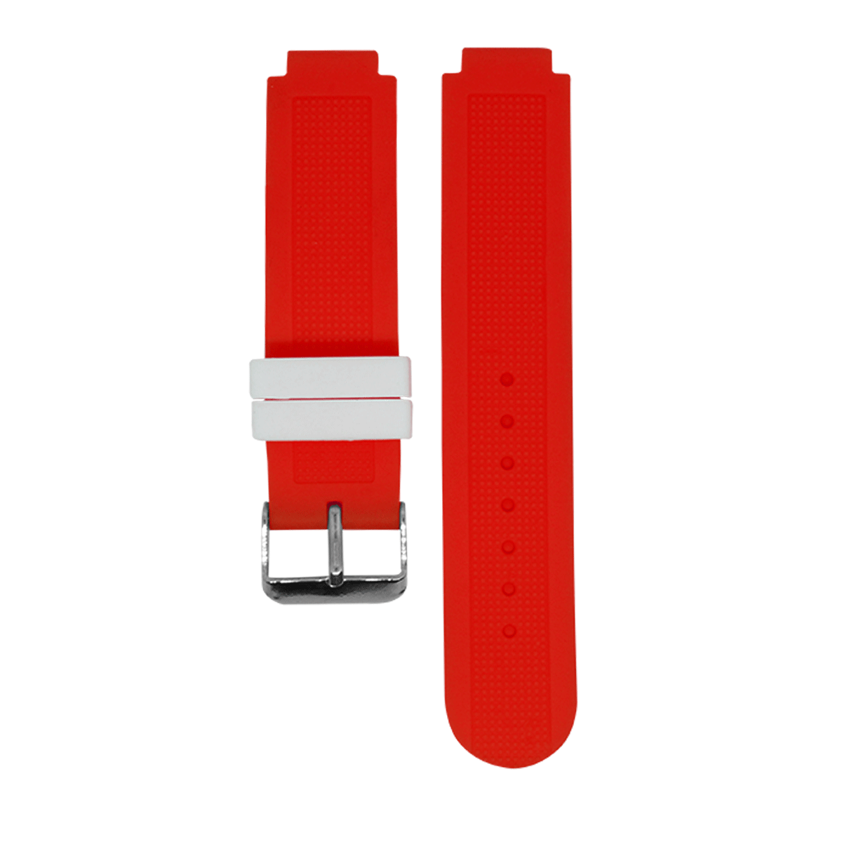 ST03.14.622-PULSOS SILICONA DOBLE COLOR ROJO-BLANCO