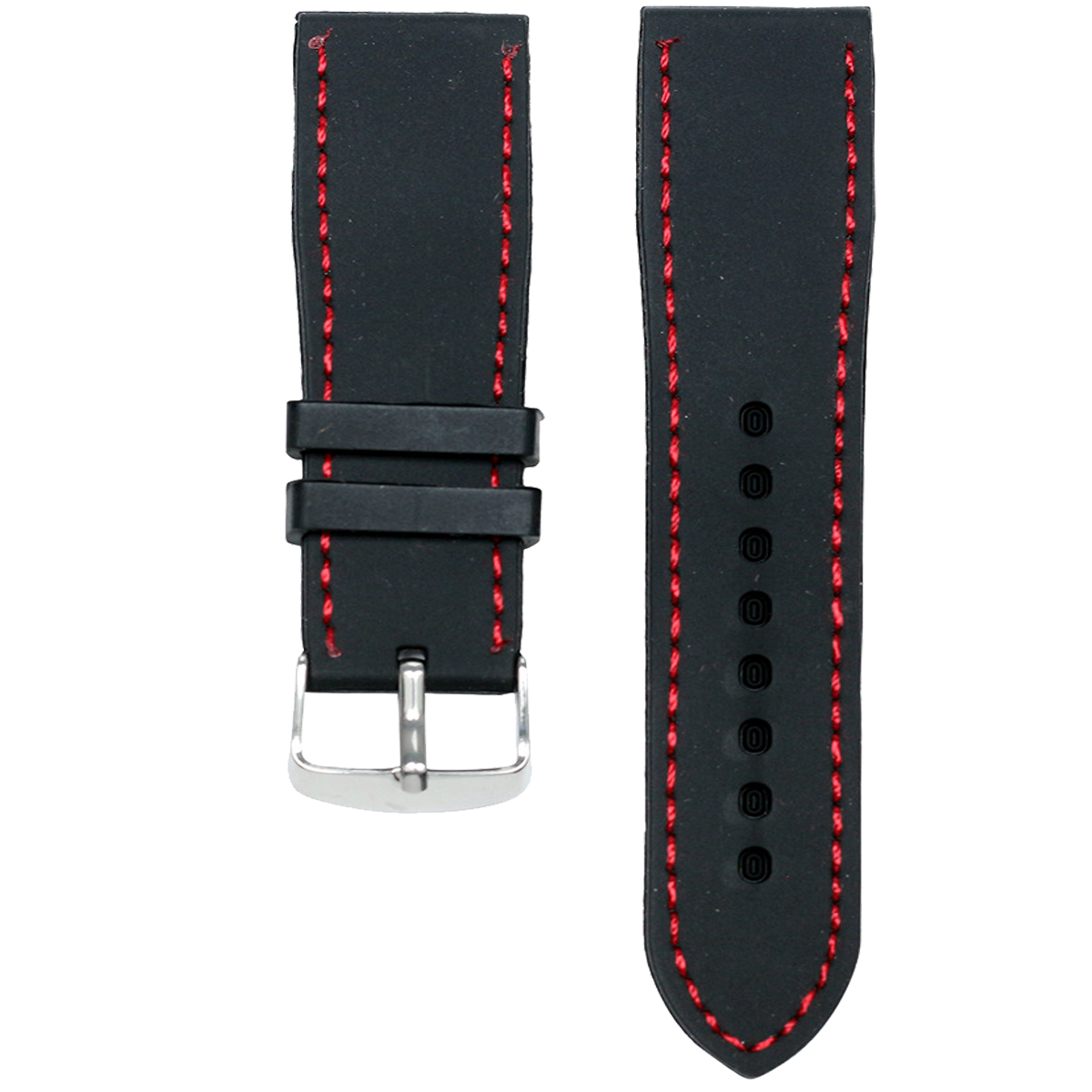 ST18SK.20.106-PULSO SILICONA NEGRO HILO ROJO #20