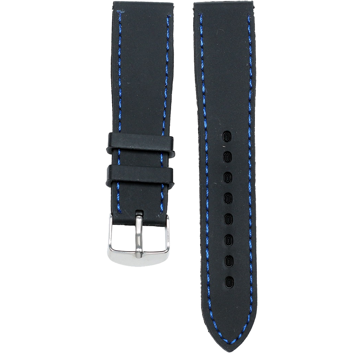 ST18SK.20.116-PULSO SILICONA NEGRO HILO AZUL #20