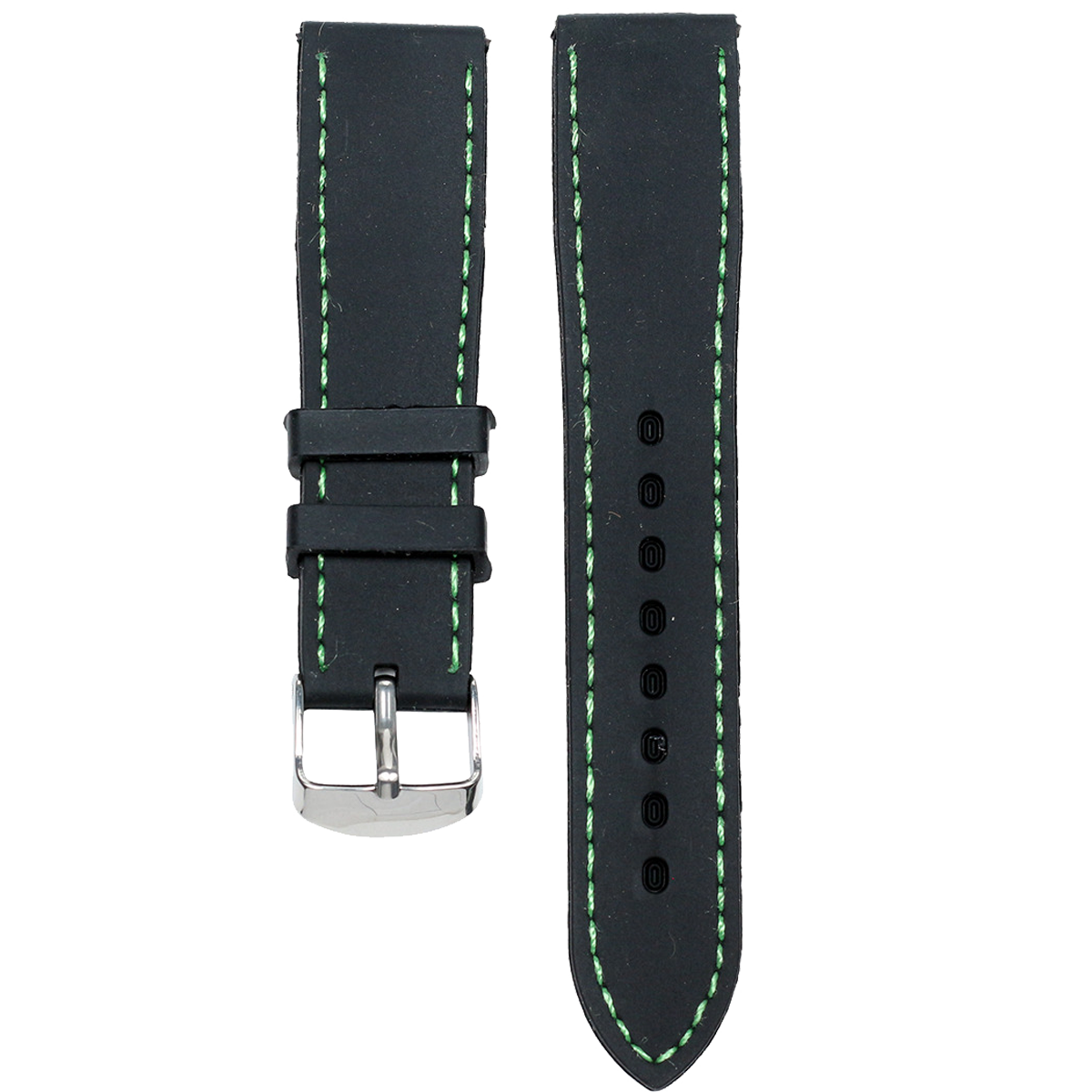 ST18SK.20.121-PULSO SILICONA NEGRO HILO VERDE #20