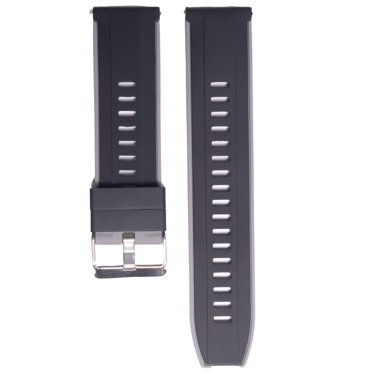 502SK.20.0107-PULSO SILICONA CON PASADOR NEGRO CON GRIS # 20