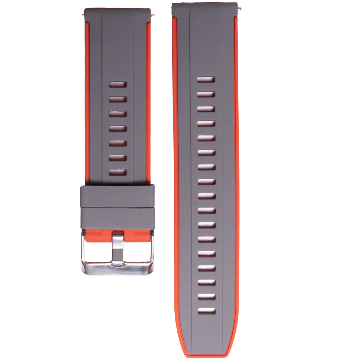 502SK.20.0706-PULSO SILICONA CON PASADOR GRIS CON ROJO # 20