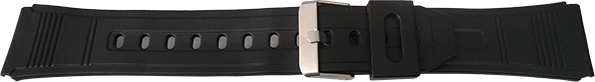 P7173S.18.1-PULSO PLASTICO NEGRO HEBILLA METAL #18