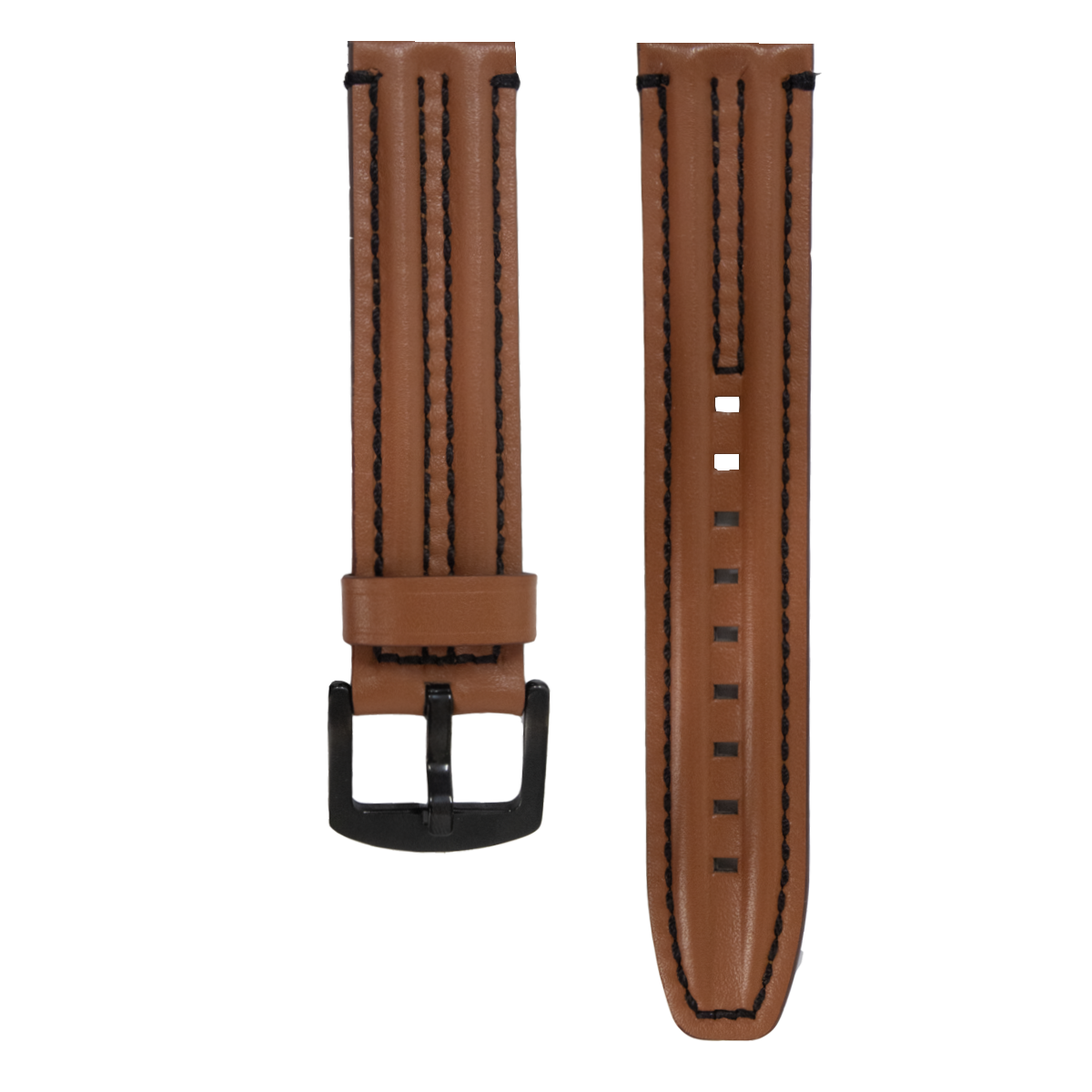 P7A1K1ABK.20.401C-PULSO PEGASO CUERO 2AB. BRANDY CLARO HILO NEGRO # 20