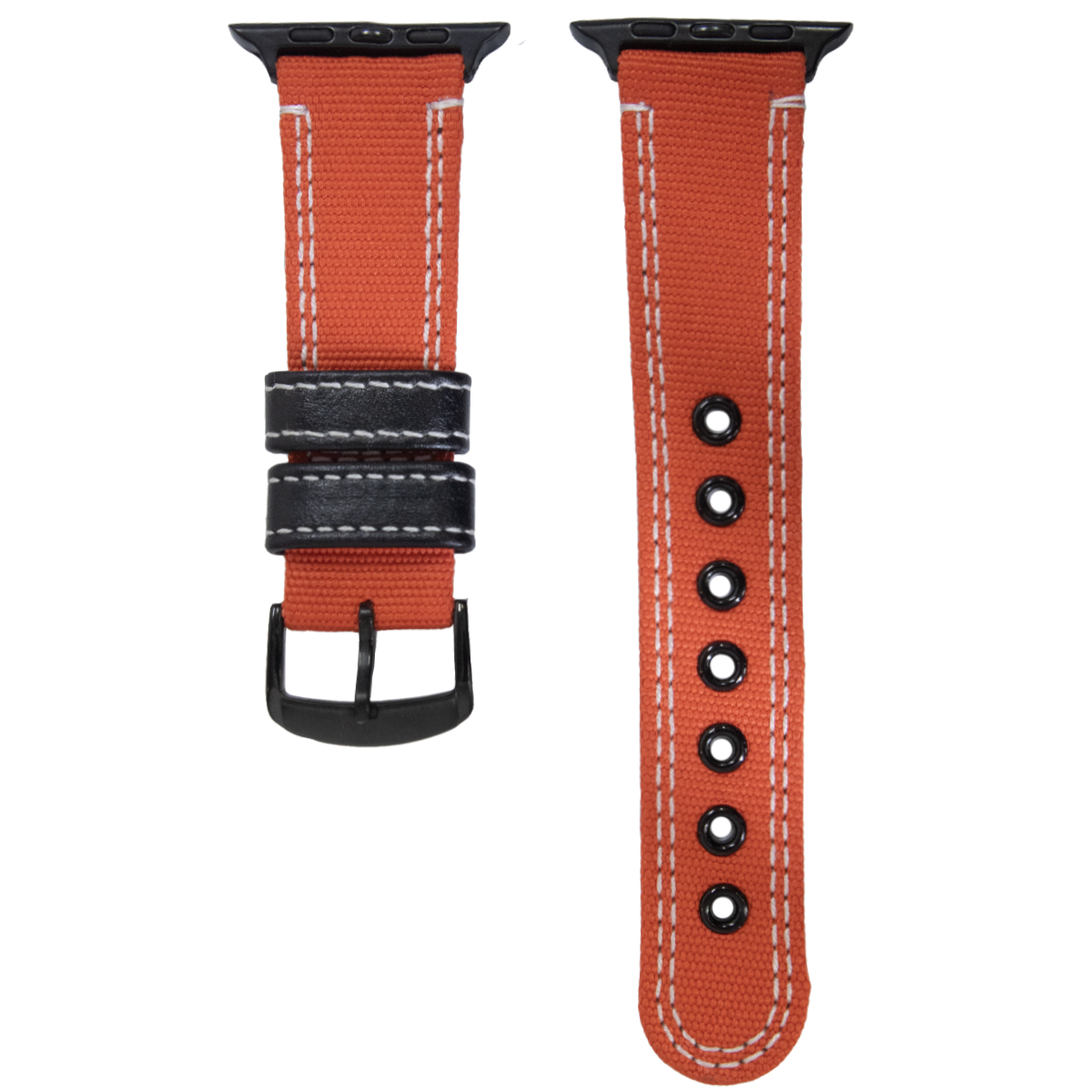 PNYC5ABK.20X35.1922-PULSO PEGASO NYLON CUERO NARANJA HILO BLANCO # 20X35