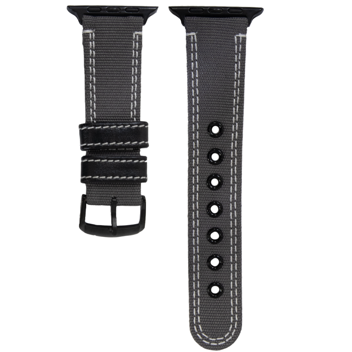 PNYC5ABK.20X35.722-PULSO PEGASO NYLON CUERO GRIS HILO BLANCO # 20X35