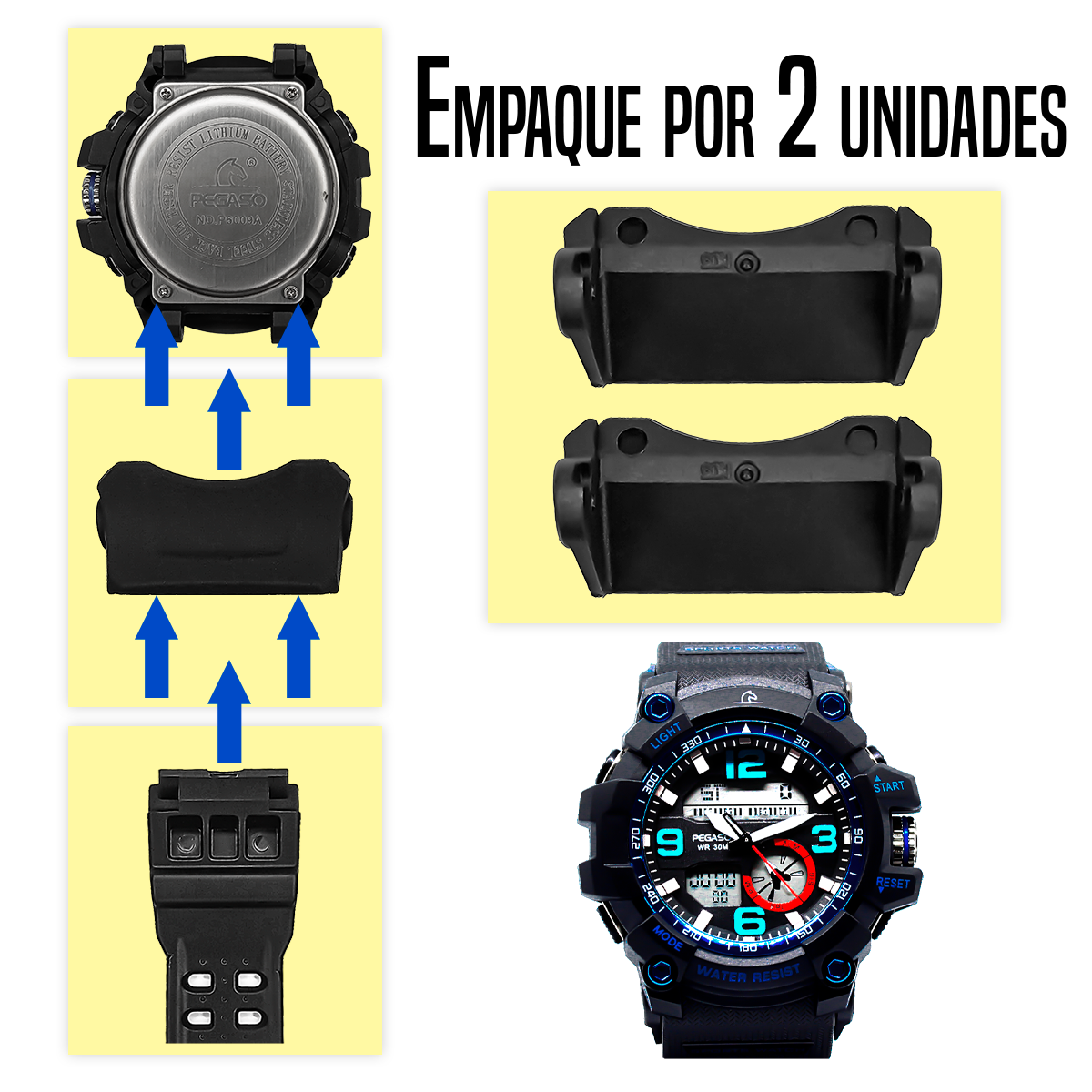 PUS001.33.1-SOPORTE PU NEGRO P/G-SHOCK #33 PAR