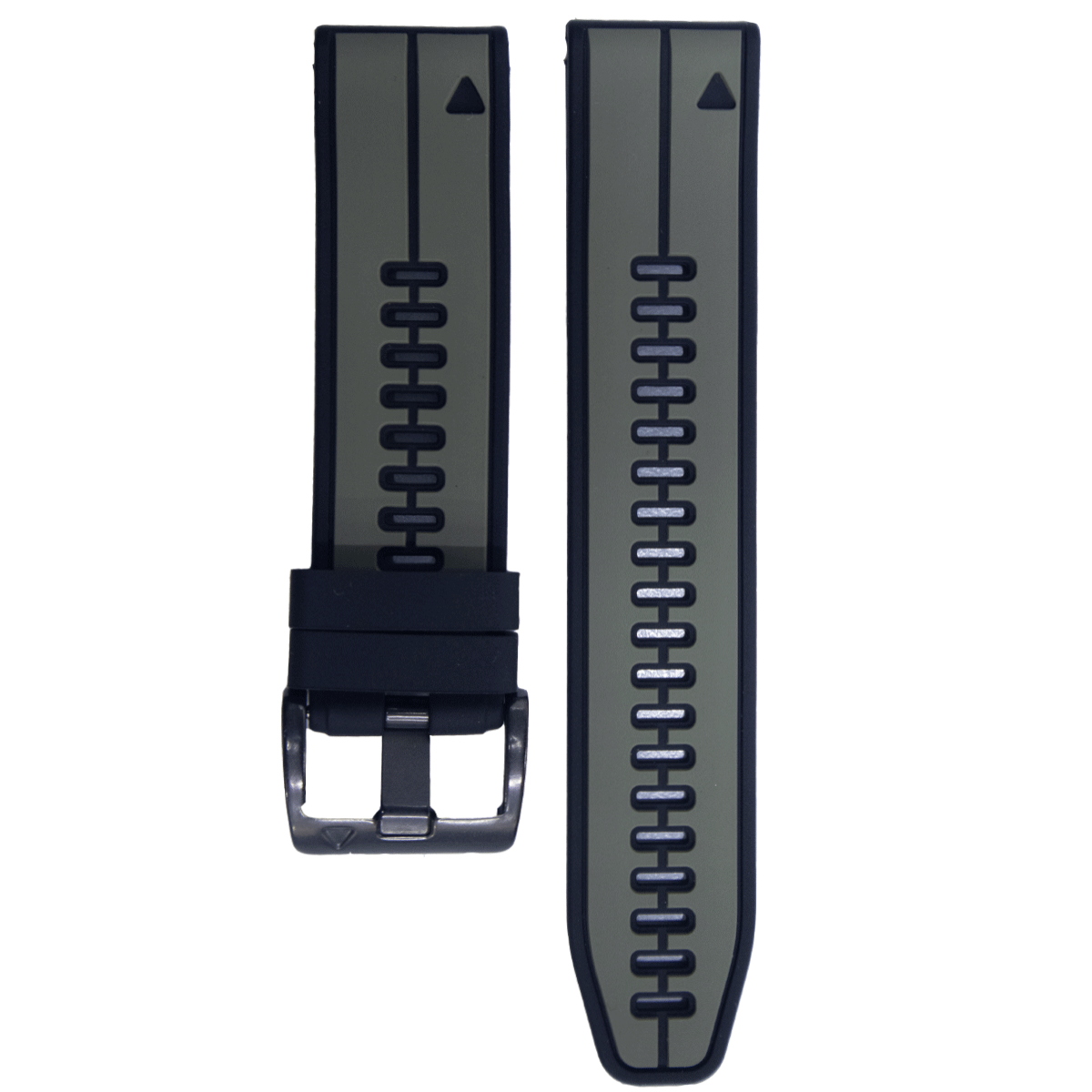 F6BK.22.1101-PULSO SILICONA GM. VERDE MILITAR CON NEGRO  # 22