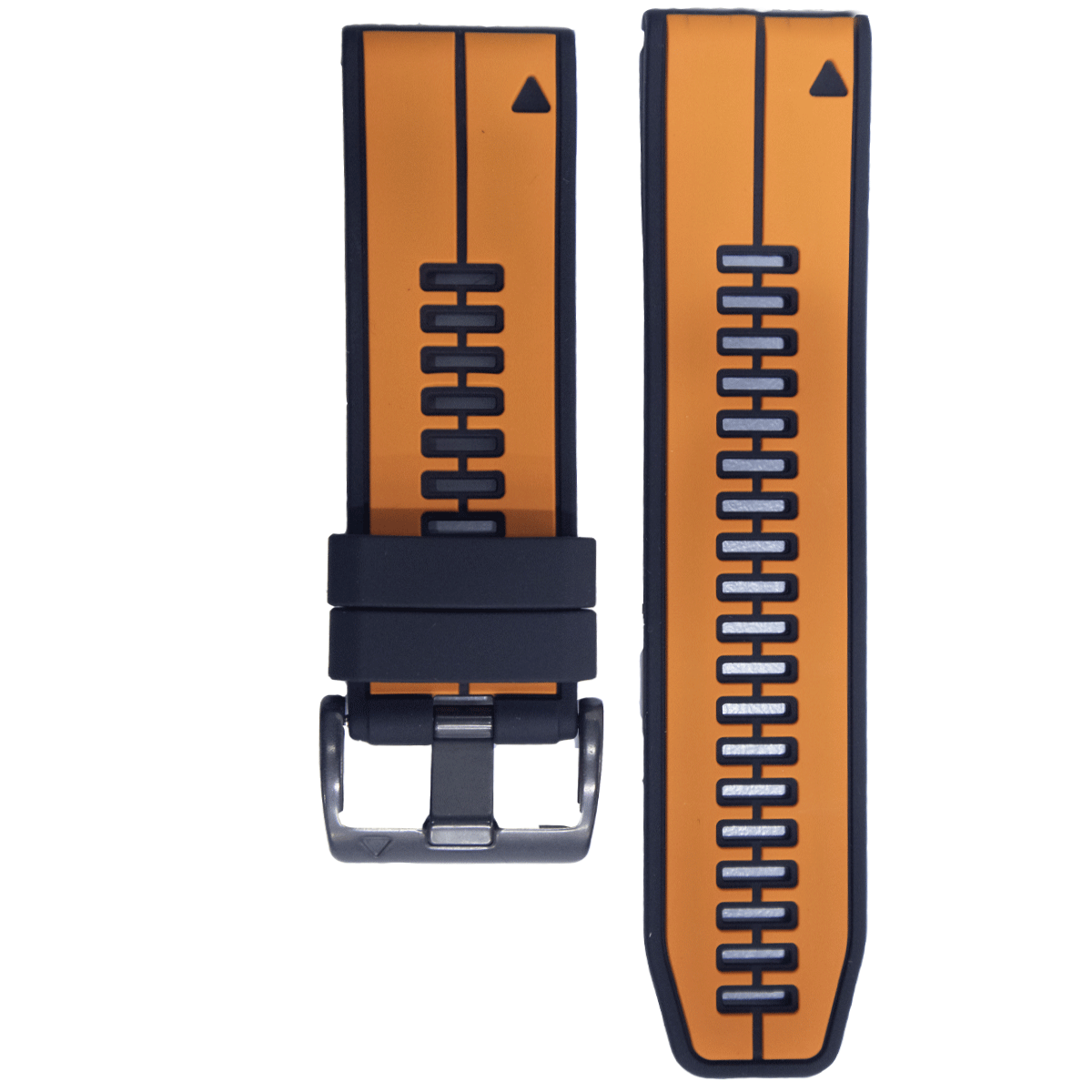 F6BK.22.1901-PULSO SILICONA GM. NARANJA CON NEGRO # 22