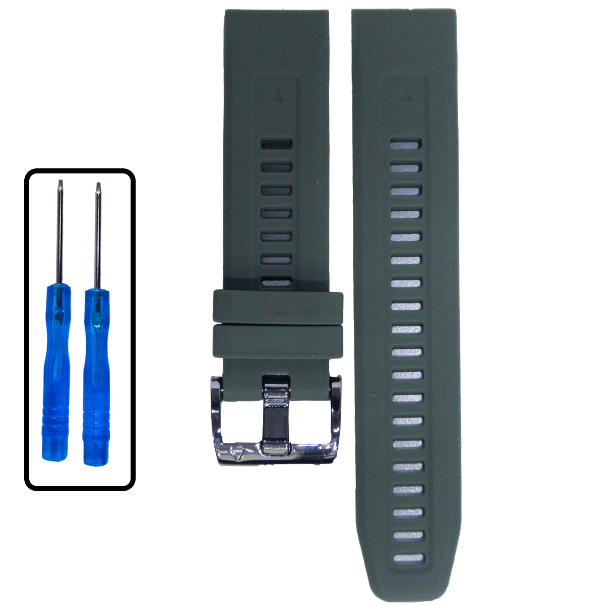 GM001BK.22.11-PULSO SILICONA GM. VERDE MILITAR #22