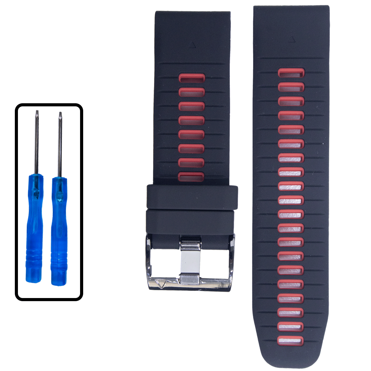 GM002BK.22.0106-PULSO SILICONA GM. NEGRO ROJO #22