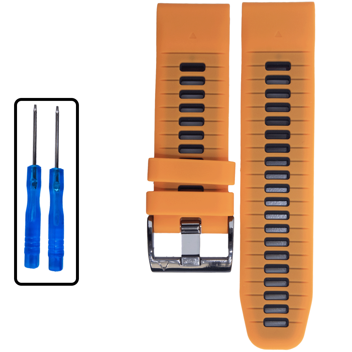 GM002BK.22.1901-PULSO SILICONA GM. NARANJA NEGRO #22