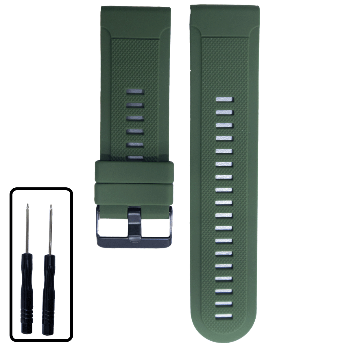 GM004BK.22.11-PULSO SILICONA GM VERDE MILITAR #22