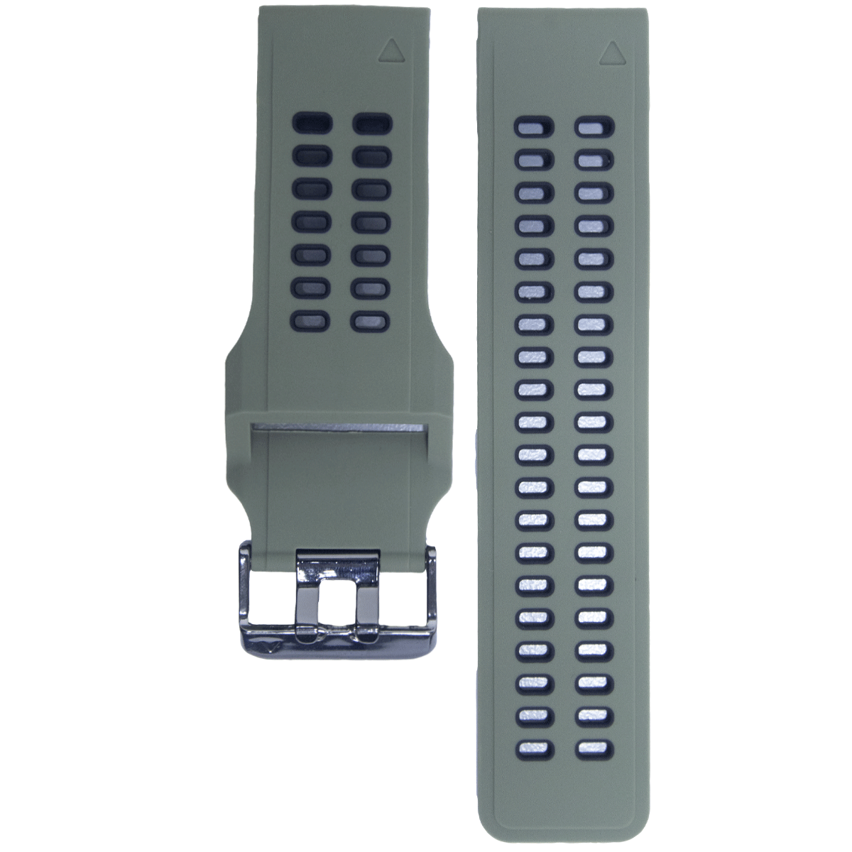 GM006BK.22.1101-PULSO SILICONA GM.VERDE MILITAR NEGRO  # 22