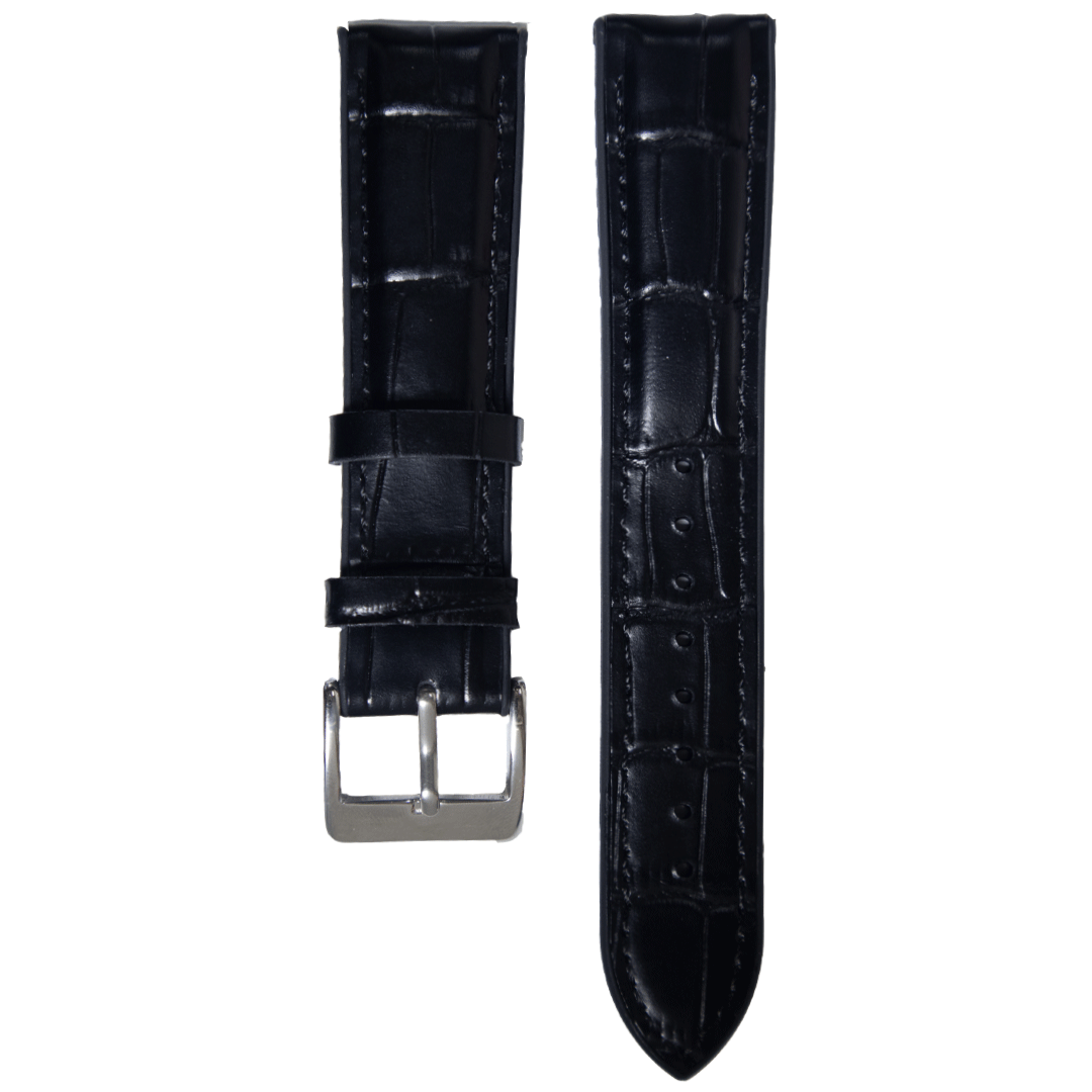 P889SC.20.101-PULSO PEGASO CUERO CULEBRA Y SILICONA NEGRO H. NEGRO # 20